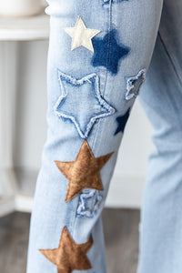 Oli & Hali Washed Star Patchwork Denim Jeans
