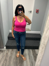 Mineral Wash Seamless Rib Tank Top - Barbie Pink