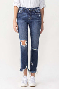 LOVERVET BY VERVET HIGH RISE CROP STRAIGHT JEANS