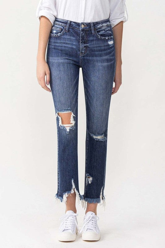 LOVERVET BY VERVET HIGH RISE CROP STRAIGHT JEANS
