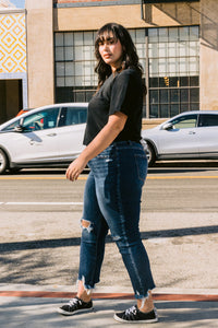 PLUS LOVERVET BY VERVET HIGH RISE CROP STRAIGHT JEANS