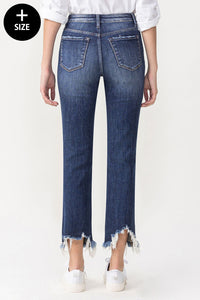 PLUS LOVERVET BY VERVET HIGH RISE CROP STRAIGHT JEANS