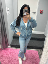 ACID WASH FLEECE CROPPED ZIP-UP HOODIE W POCKETS - ASSORTED COLORS
