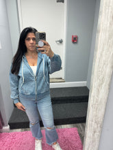 ACID WASH FLEECE CROPPED ZIP-UP HOODIE W POCKETS - ASSORTED COLORS