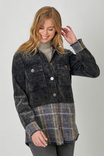 Color Block Mixed Jacket - Washed Black