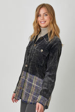 Color Block Mixed Jacket - Washed Black