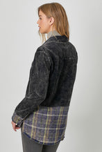 Color Block Mixed Jacket - Washed Black