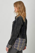 Color Block Mixed Jacket - Washed Black