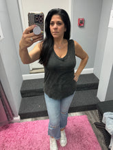 CRINKLE WASHED V-NECK SLEEVELESS TOP - ASSORTED COLORS