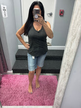 CRINKLE WASHED V-NECK SLEEVELESS TOP - ASSORTED COLORS