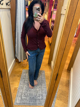 Risen High Rise Crop Straight Front Seam Detailed Jeans - Dark