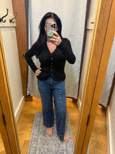 Risen High Rise Crop Straight Front Seam Detailed Jeans - Dark