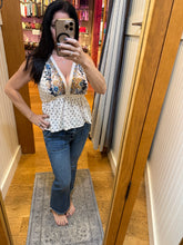 V Neck Lace Trim Tank Top - Ivory