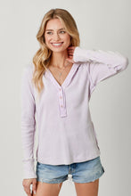 Washed Thermal Hoodie Top - Washed Pistachio or Lavender Pink