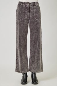 Mystree Washed Corduroy Trousers - Washed Green or Washed Black