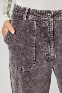 Mystree Washed Corduroy Trousers - Washed Green or Washed Black