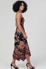 Smocked Bodice Strapless Hanky Hem Jumpsuit - Black