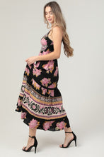 V Neck Twist Front Cut Out Lace Trim Maxi Dress - Black