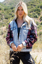 Hooded Denim With Sherpa Contrast Jacket - Blue Snow Multi