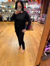 Ariella Top With Sleeve Sequin Detail - Black or Navy