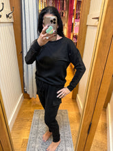 Ariella Top With Sleeve Sequin Detail - Black or Navy