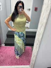 Mystree Mixed Print Skirt - Green or Citron Mix