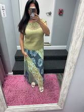Mystree Mixed Print Skirt - Green or Citron Mix