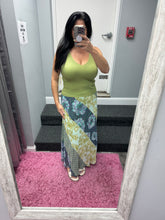Mystree Mixed Print Skirt - Green or Citron Mix