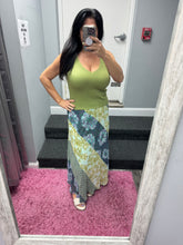 Mystree Mixed Print Skirt - Green or Citron Mix