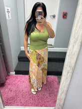 Mystree Mixed Print Skirt - Green or Citron Mix
