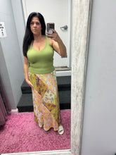 Mystree Mixed Print Skirt - Green or Citron Mix