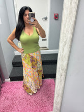 Mystree Mixed Print Skirt - Green or Citron Mix