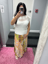 Mystree Mixed Print Skirt - Green or Citron Mix