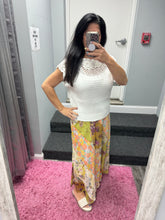 Mystree Mixed Print Skirt - Green or Citron Mix