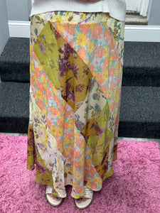Mystree Mixed Print Skirt - Green or Citron Mix