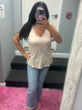 CRINKLE WASHED V-NECK SLEEVELESS TOP - ASSORTED COLORS