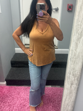 CRINKLE WASHED V-NECK SLEEVELESS TOP - ASSORTED COLORS