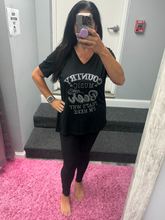 Country Music Bling Black V Neck Tee