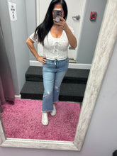 Front Tie Crochet Casual Crop Top - Ivory, Mint or Sky Blue