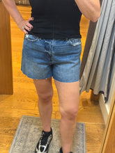 VERVET BY FLYING MONKEY High Rise Medium Dark Wash Denim Shorts