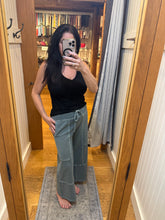 FRENCH TERRY WASHED EXPOSED-SEAM WIDE LEG PANTS - ASSORTED COLORS