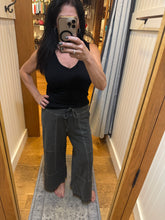 FRENCH TERRY WASHED EXPOSED-SEAM WIDE LEG PANTS - ASSORTED COLORS