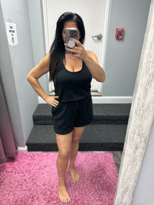 Ariella Scuba Romper With Pockets - Black Or Denim Blue