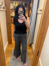 FRENCH TERRY WASHED EXPOSED-SEAM WIDE LEG PANTS - ASSORTED COLORS