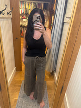 FRENCH TERRY WASHED EXPOSED-SEAM WIDE LEG PANTS - ASSORTED COLORS