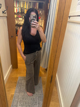 FRENCH TERRY WASHED EXPOSED-SEAM WIDE LEG PANTS - ASSORTED COLORS