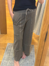 FRENCH TERRY WASHED EXPOSED-SEAM WIDE LEG PANTS - ASSORTED COLORS