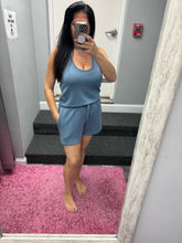 Ariella Scuba Romper With Pockets - Black Or Denim Blue