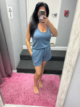 Ariella Scuba Romper With Pockets - Black Or Denim Blue