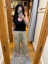 WASHED LINEN ELASTIC BAND WAIST CARGO PANTS - ASSORTED COLORS